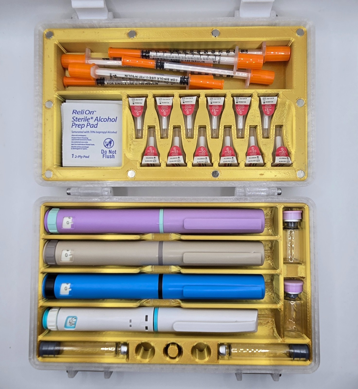 MetaTRIM 3D Printed Peptide Pen Case Reconstitution Station & Storage Organizer