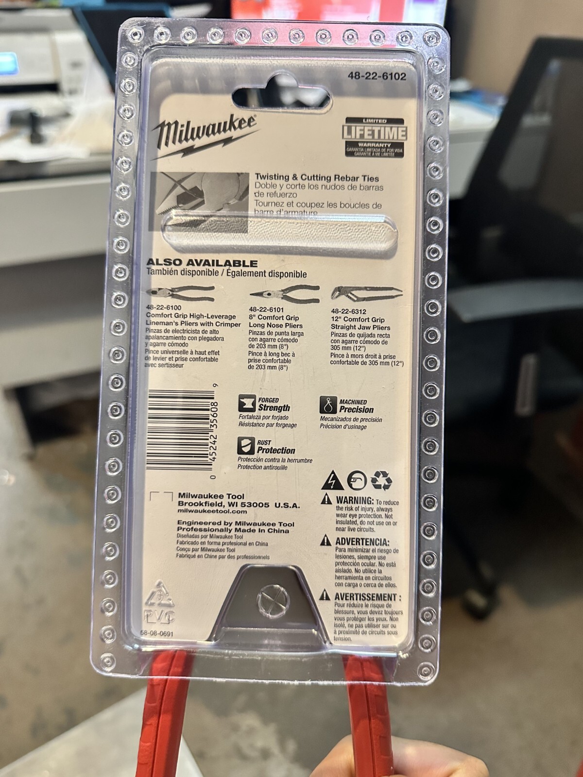 Milwaukee Ironworker's Pliers with Comfort Grip 48-22-6102