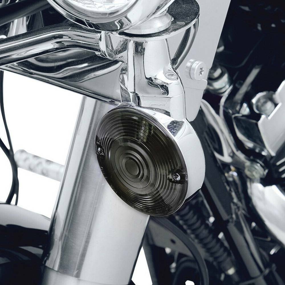 4x Smoked Turn Signal Light Lens Covers For Harley Touring Road Electra Glide
