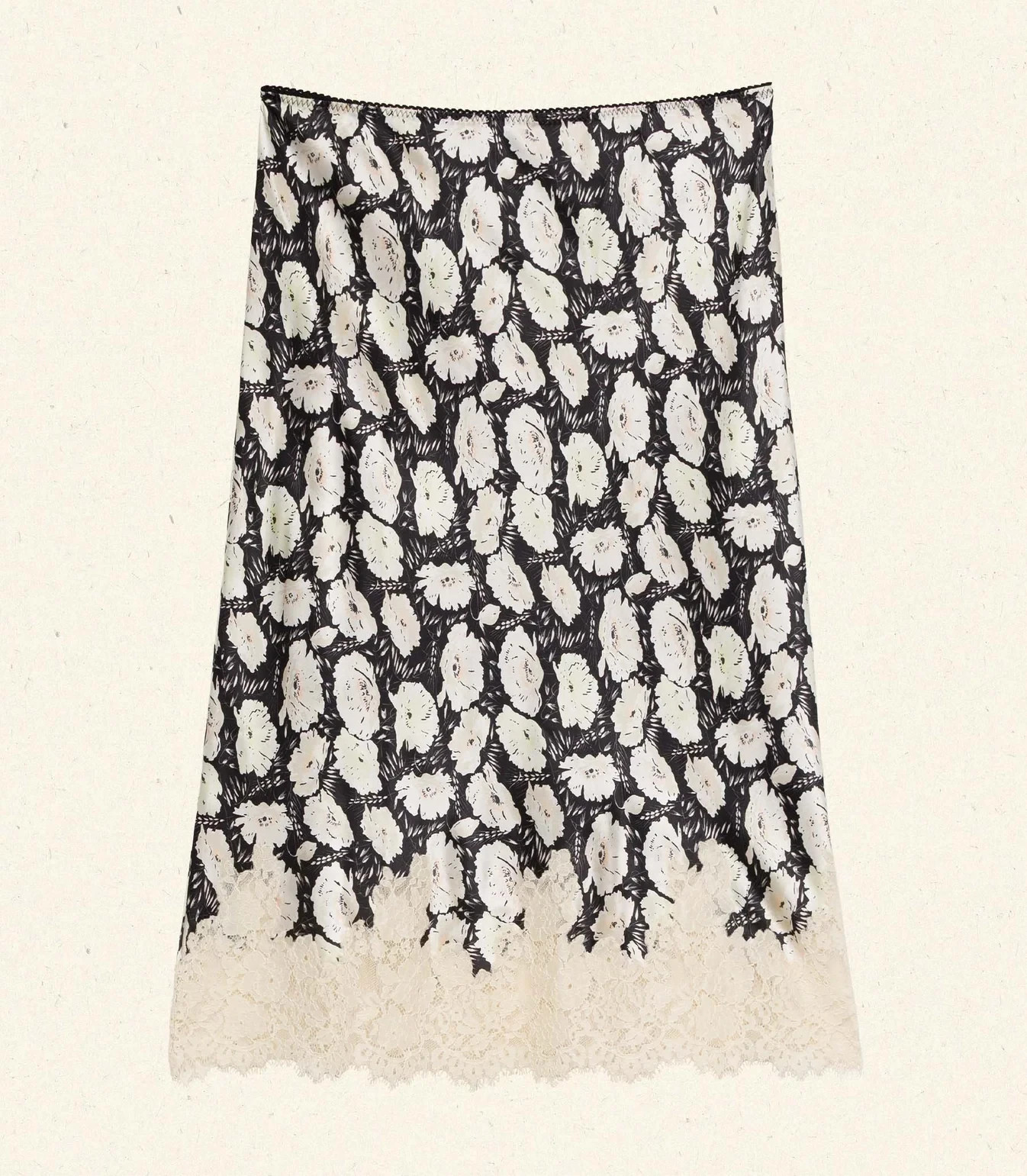 Doen ELOWETTE SKIRT IN NOIR FLEURS D'ANEMONE