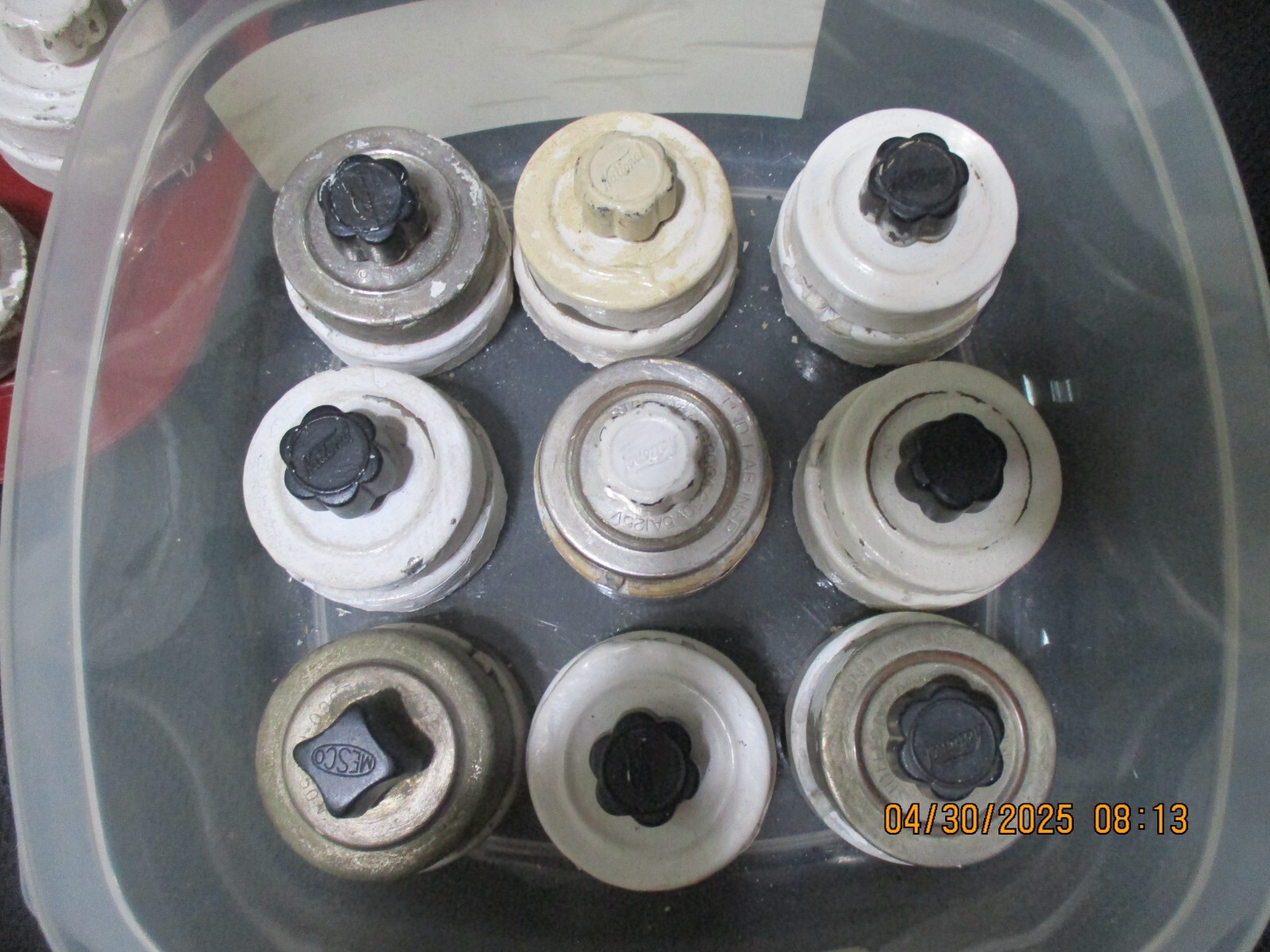 17 PC Vintage Ceramic Porcelain Light Electric Switches Button & toggle & parts