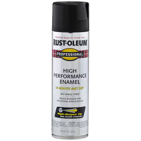 Rust-Oleum 7578838 Rust Preventative Spray Paint, Black, Flat, Solvent, 15 Oz