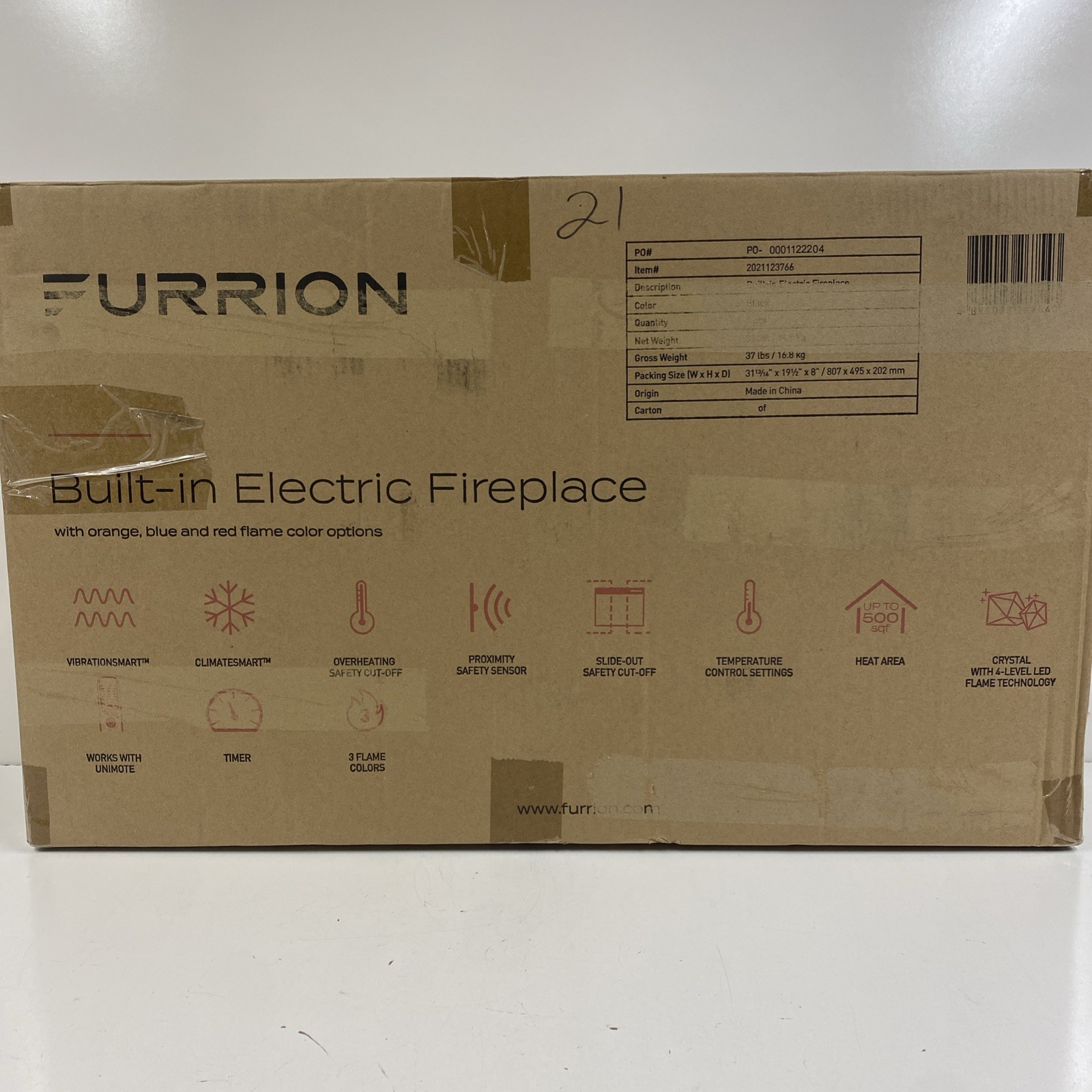 FURRION 30” Built In Electric Fireplace Kit Black FF30SC15A-BL RV Camper Remote