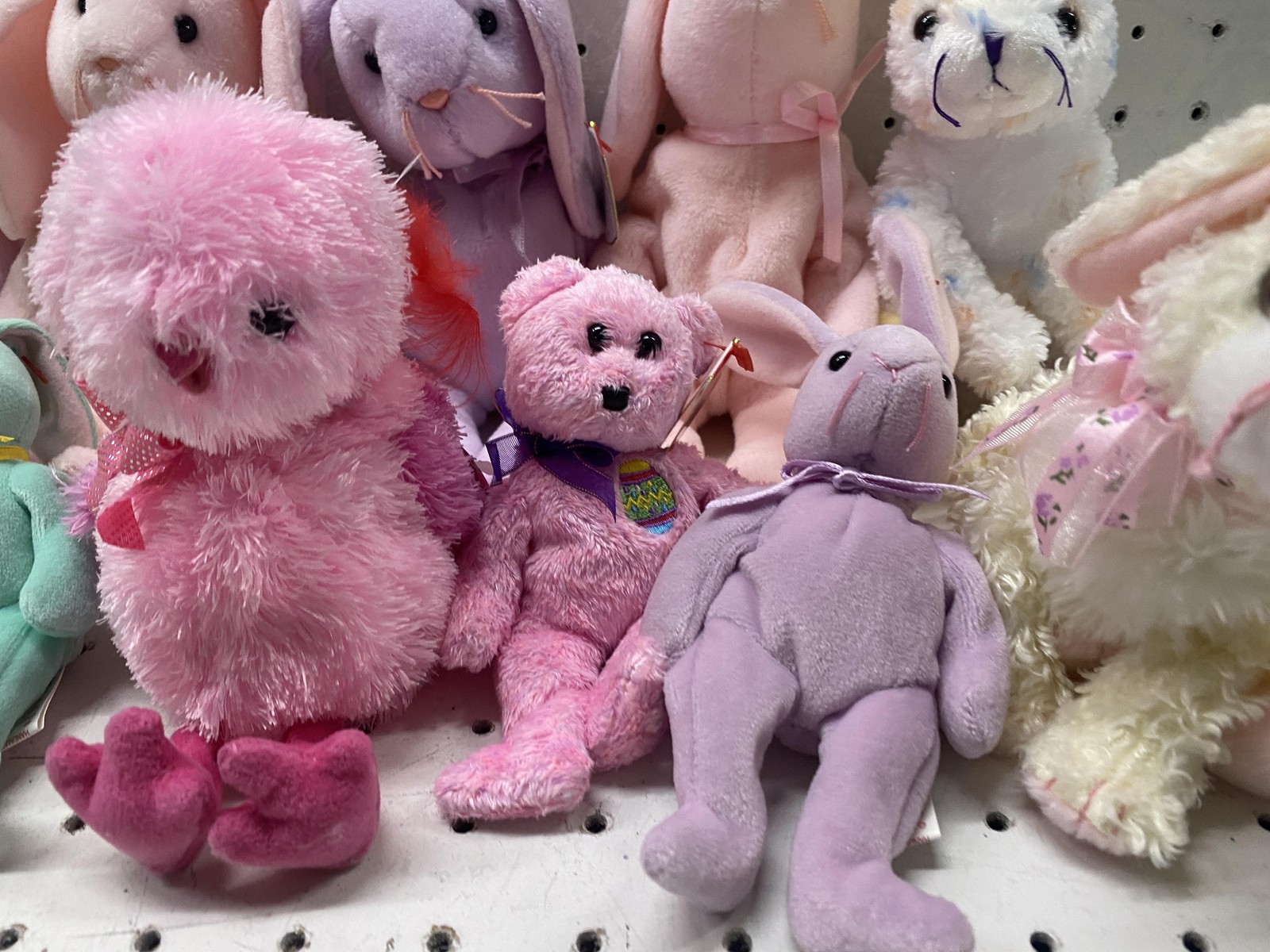 Vintage Ty Easter Bunny Chick Bear Plush Lot 11 Small Pastel Stuffed Animal Toys