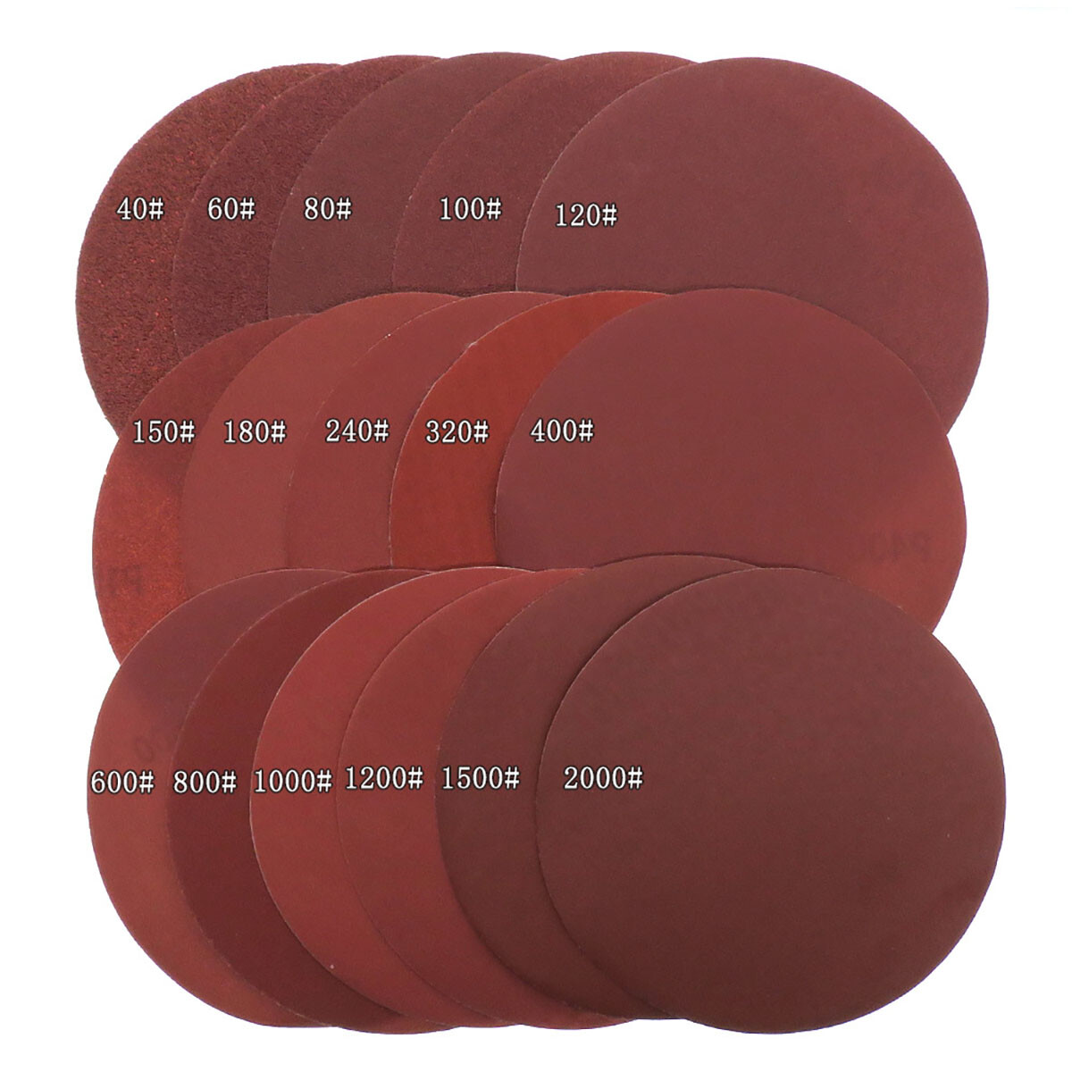 100PCS 6 inch Hook Loop Sanding Discs 40-2000 Grit Orbital DA Sander Paper Pads