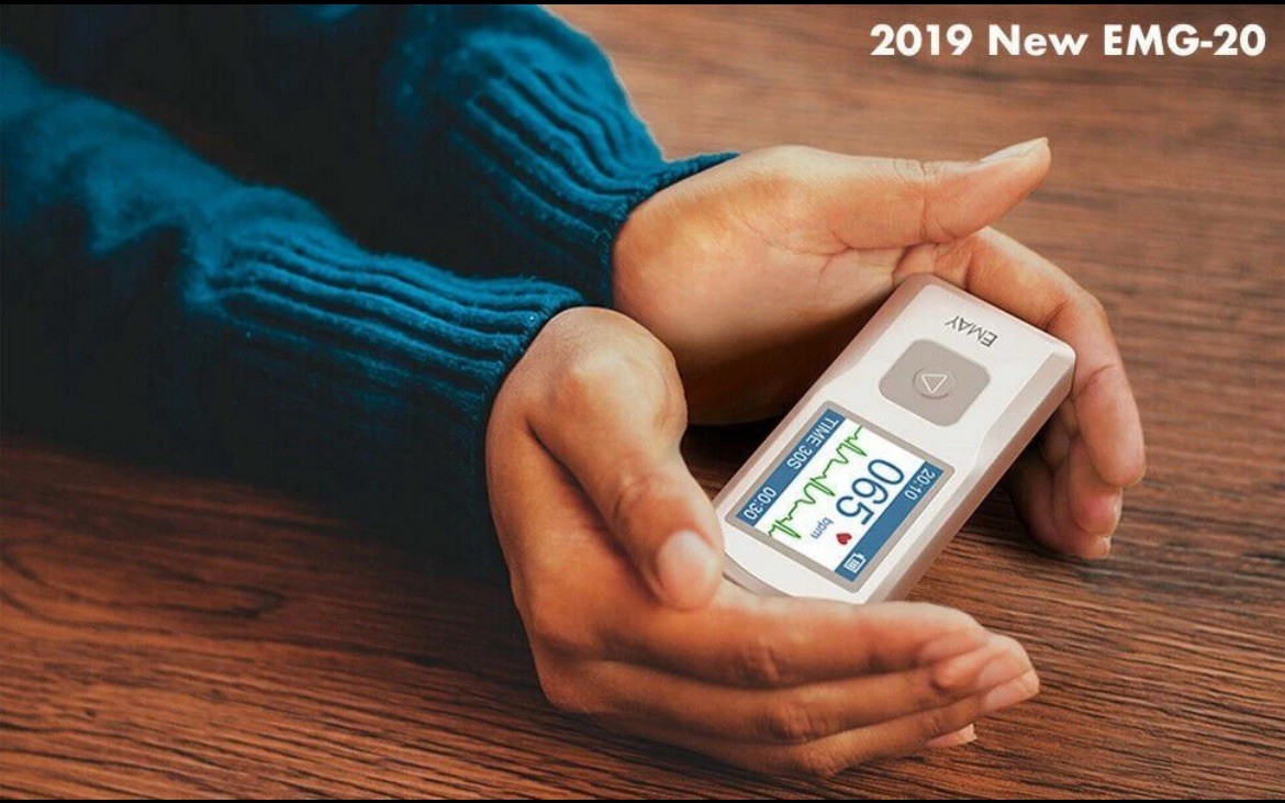 EMAY Bluetooth Portable ECG/EKG Monitor For iPhone & Android mac & Windows EMG20