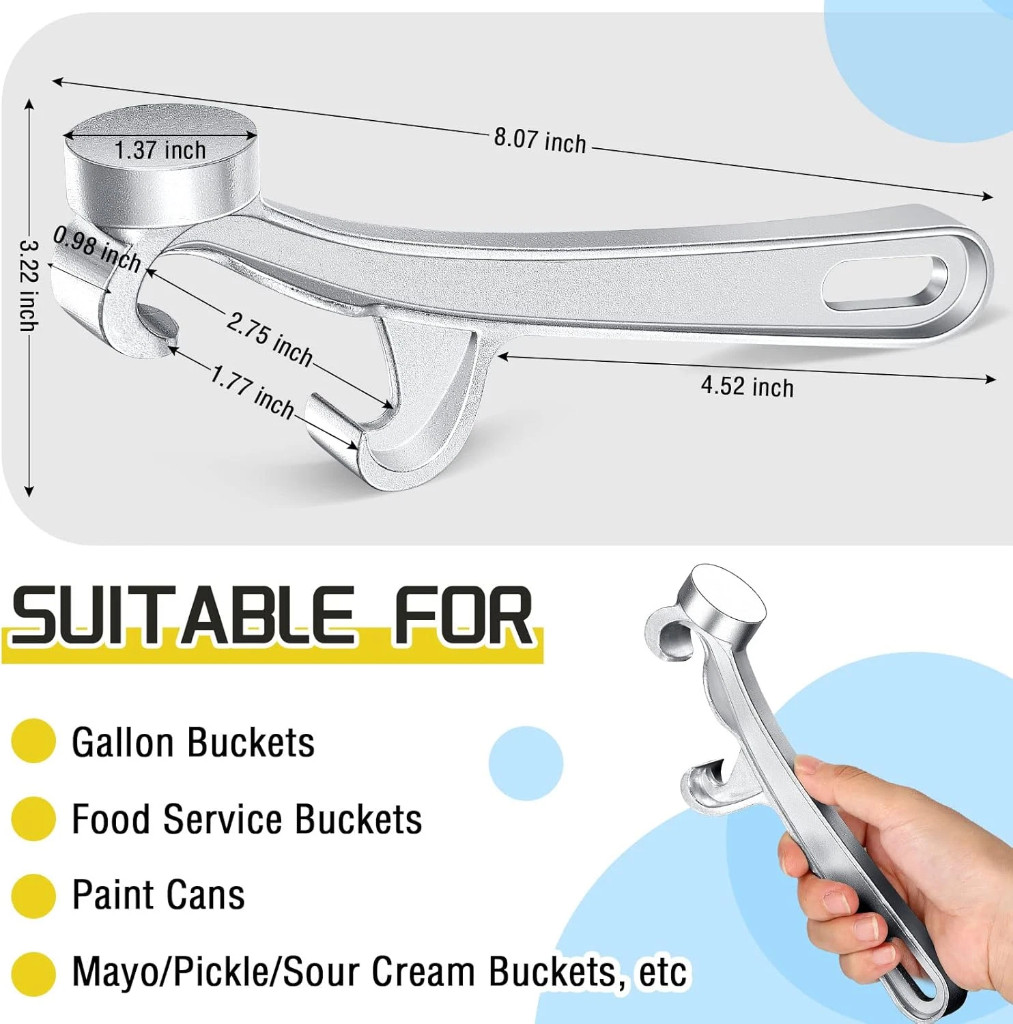 2 Pcs Bucket Opener 1-5 Gallon Aluminum Paint Can Pail Buckets Lid Opener New