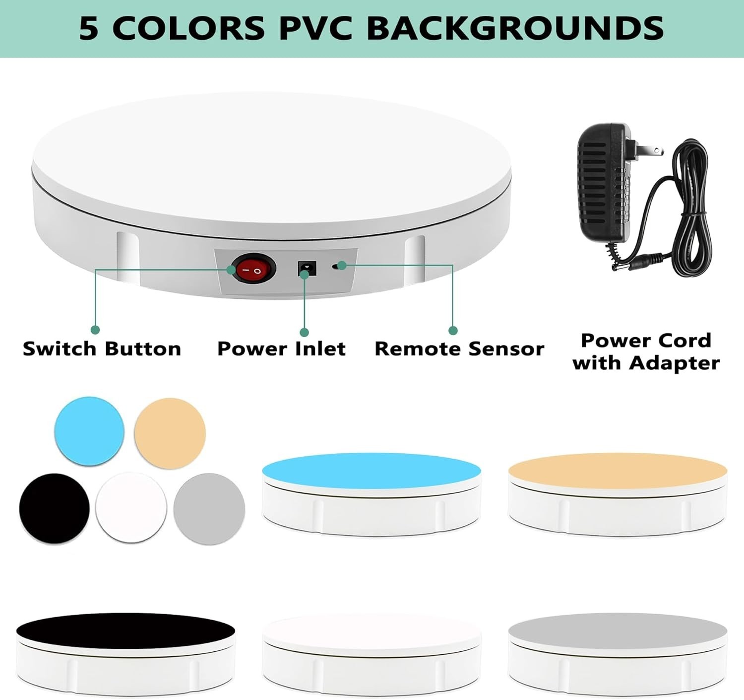 Rotating Display Stand 350Lbs Capacity, 360 Degree Rotating Turntable 12 Inch, T