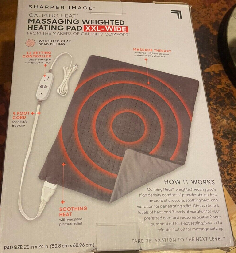 Electric Wighted Calming Heat Pad XXL-WIDE 20X24 xxl large 5 LB Sharper Image