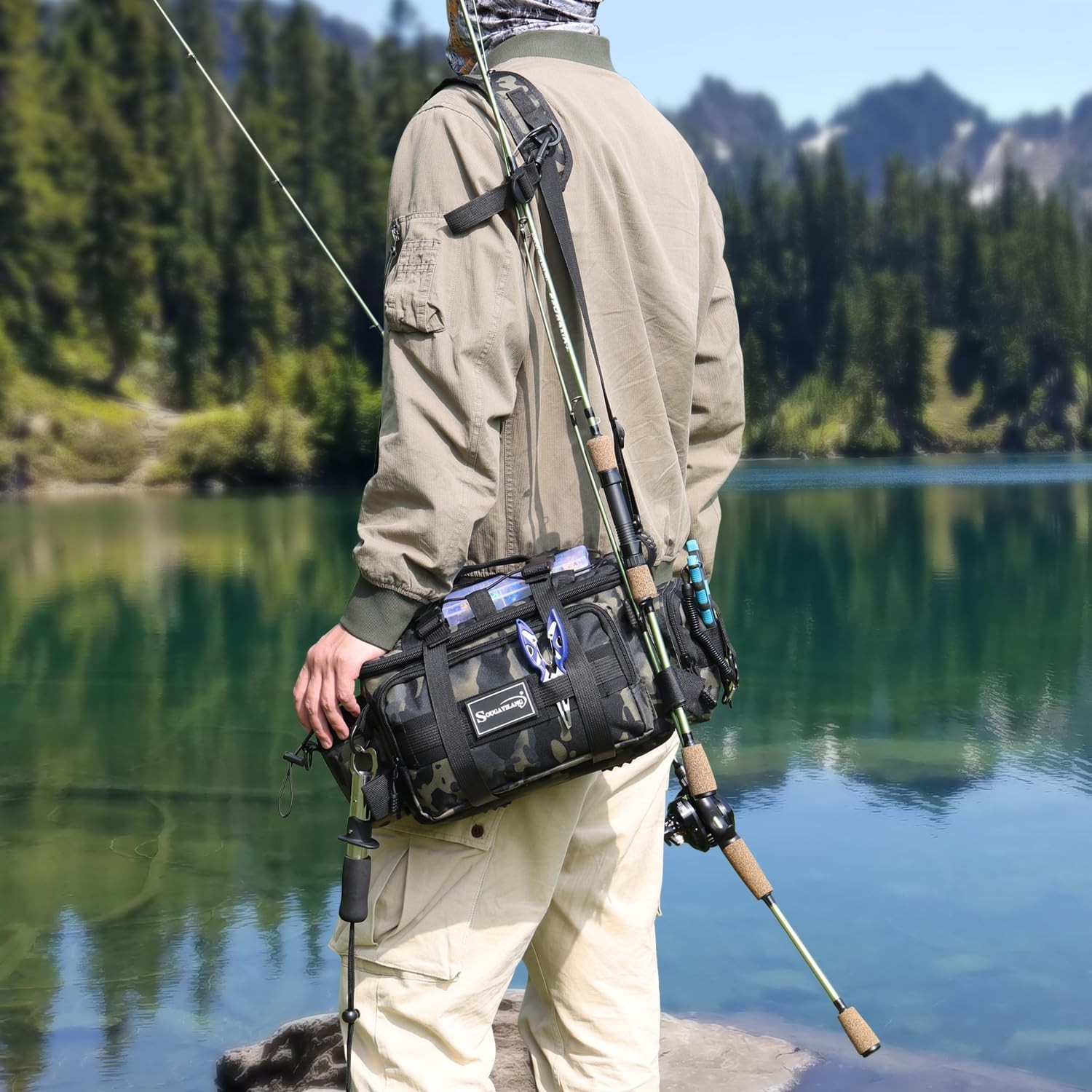 Fishing Tackle Bag with 3600 Piece Fishing Tackle Tray Fishing Tackle Organizer