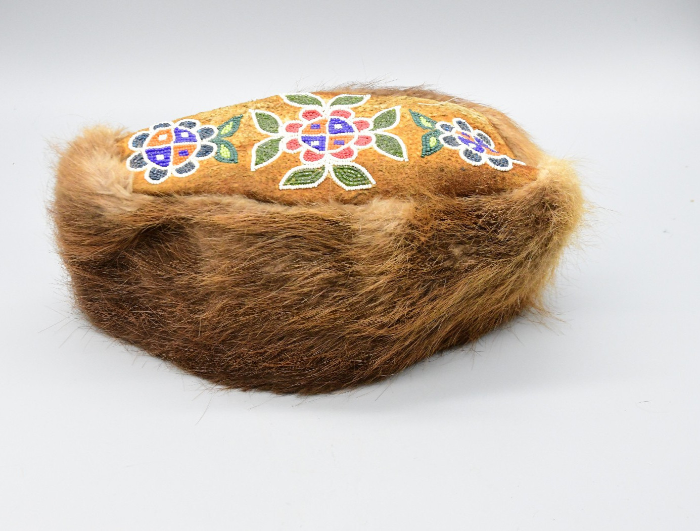 Cree Beaver Fur Beaded Hat