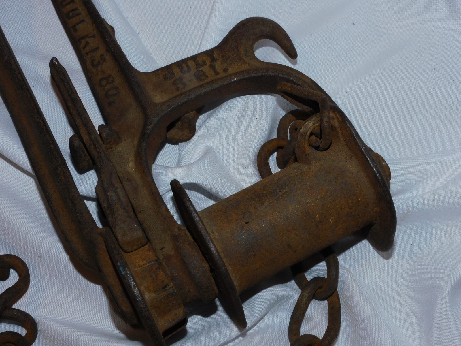 ANTIQUE 1880'S COME ALONG WINCHE HOIST - DATED JULY 3RD,1881