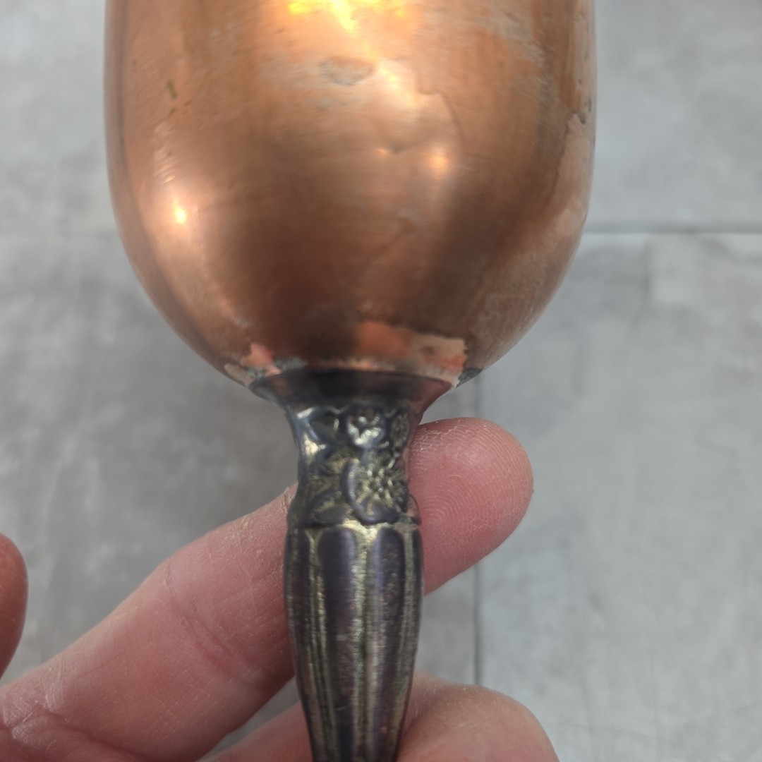 ANTIQUE International Silver Co. 98.2 SILVER GOBLET, CUP(tarnished) Handcrafted