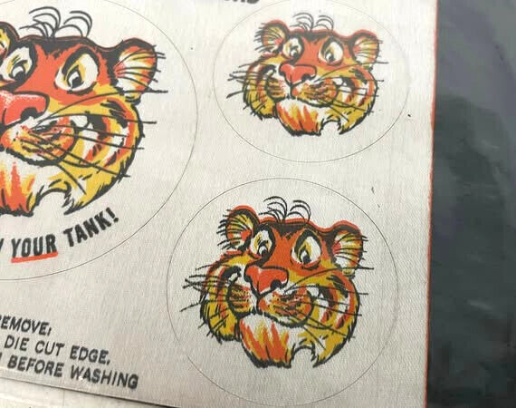 Vintage NOS Esso Gas Put A Tiger in Your Tank Self-Stick Emblems Decals Lot