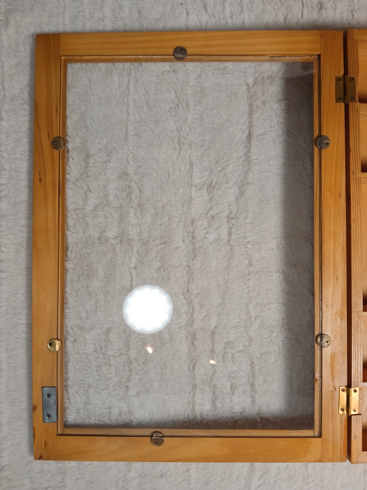 Vintage wood shadow box wall cabinet 22 Compartments Light Wood 16×11