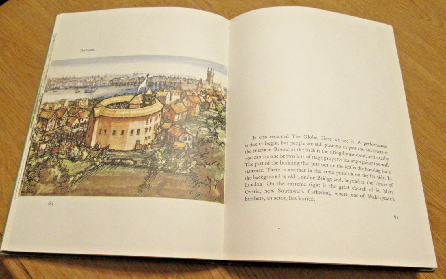 Shakespeare's Theatre by Hodges Vintage Globe Theatre London Illustrations