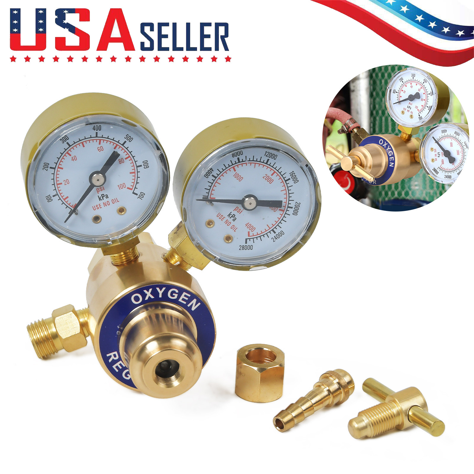 Oxygen Gas Welding Welder Regulator Pressure Gauge Victor Style Cutting-CGA540