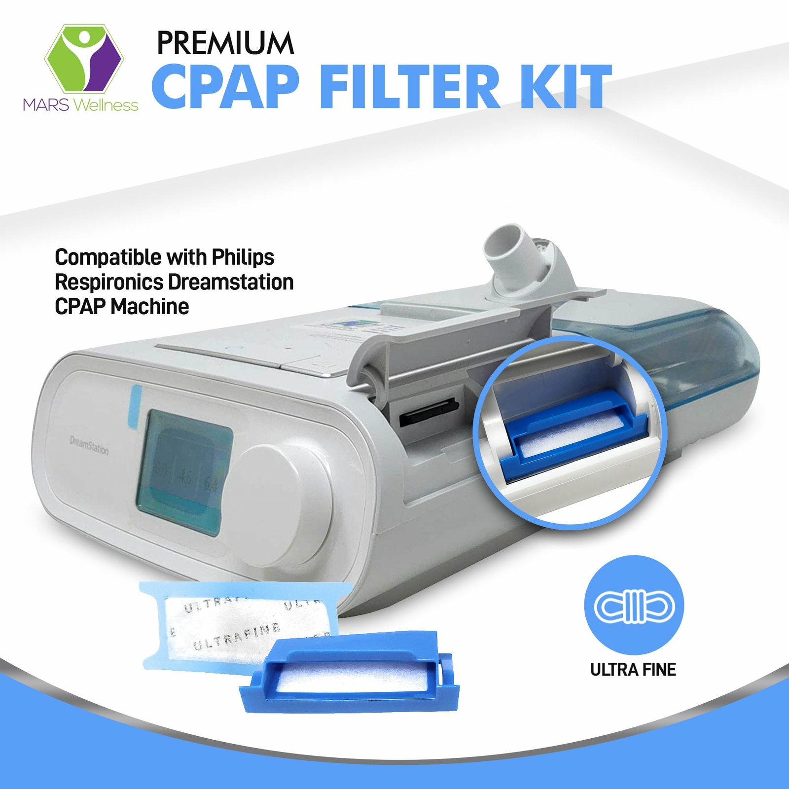 Cpap Filter Kit, Dreamstation Machine Standard and Ultra-Fine Filters, USA MADE