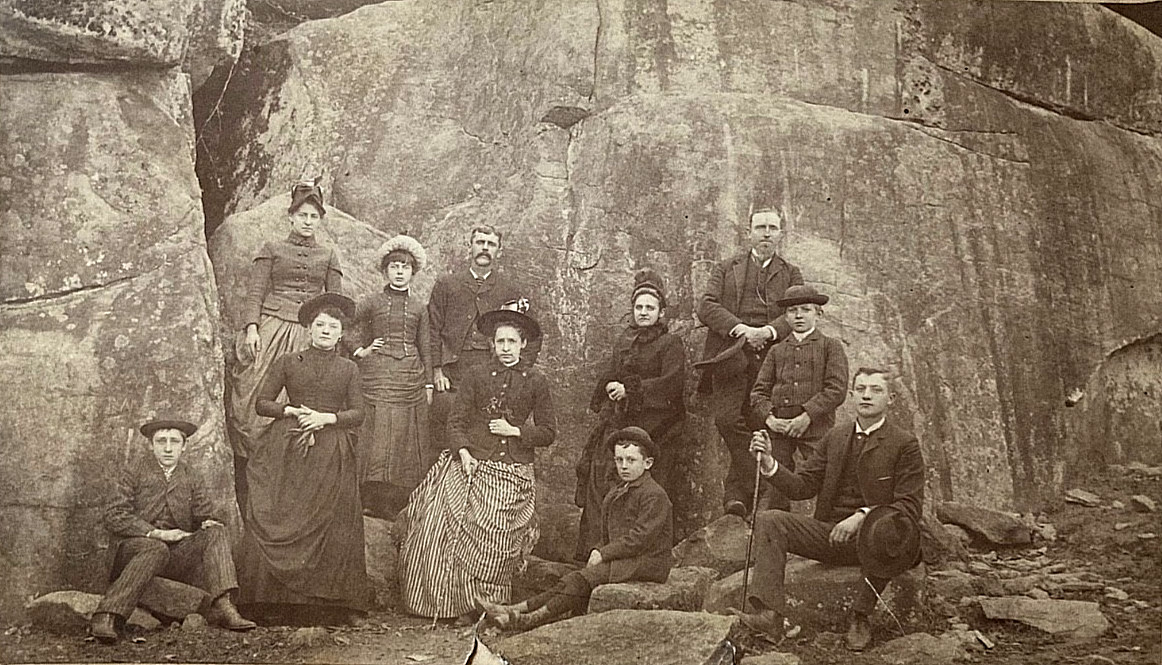 EARLY! CIVIL WAR  BATTLE OF GETTYSBURG "DEVIL'S DEN" with VISITOR'S PHOTO c1875