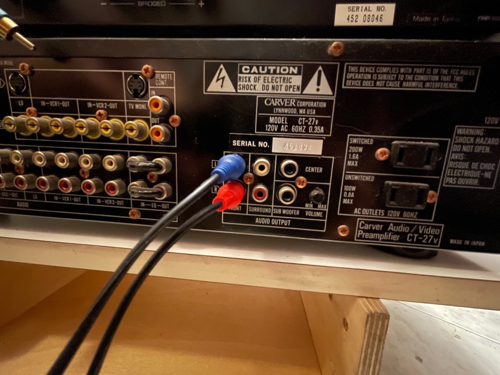 CARVER CT-27v A/V Preamplifier/Tuner