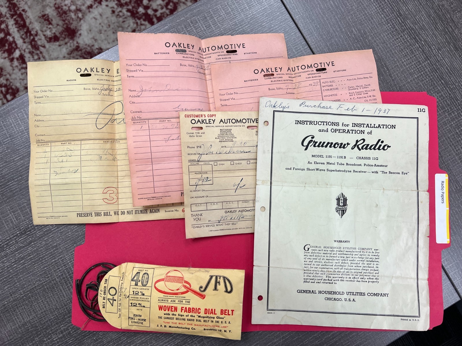 1930s GRUNOW ALL WAVE SUPERHETERODYNE CONSOLE TUBE RADIO MODEL 1191