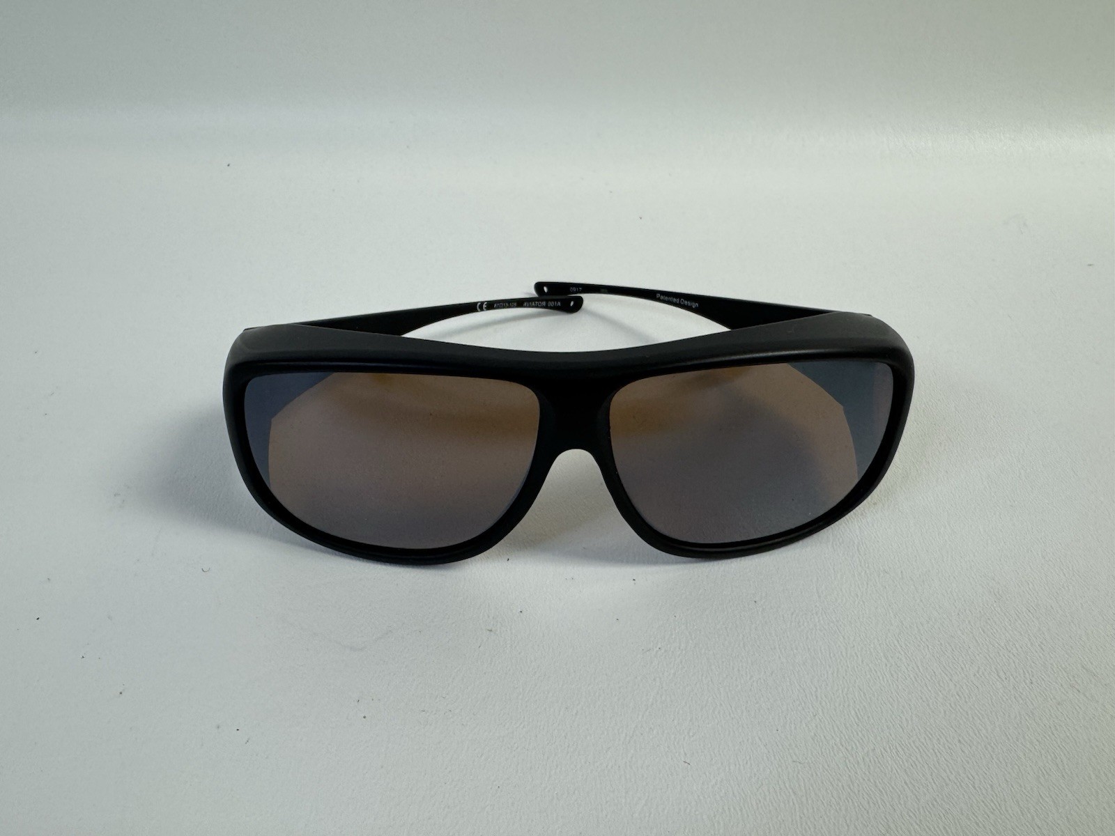 JONATHAN PAUL Polarized XL Sunglasses Fitovers Aviator Black Amber AV001A