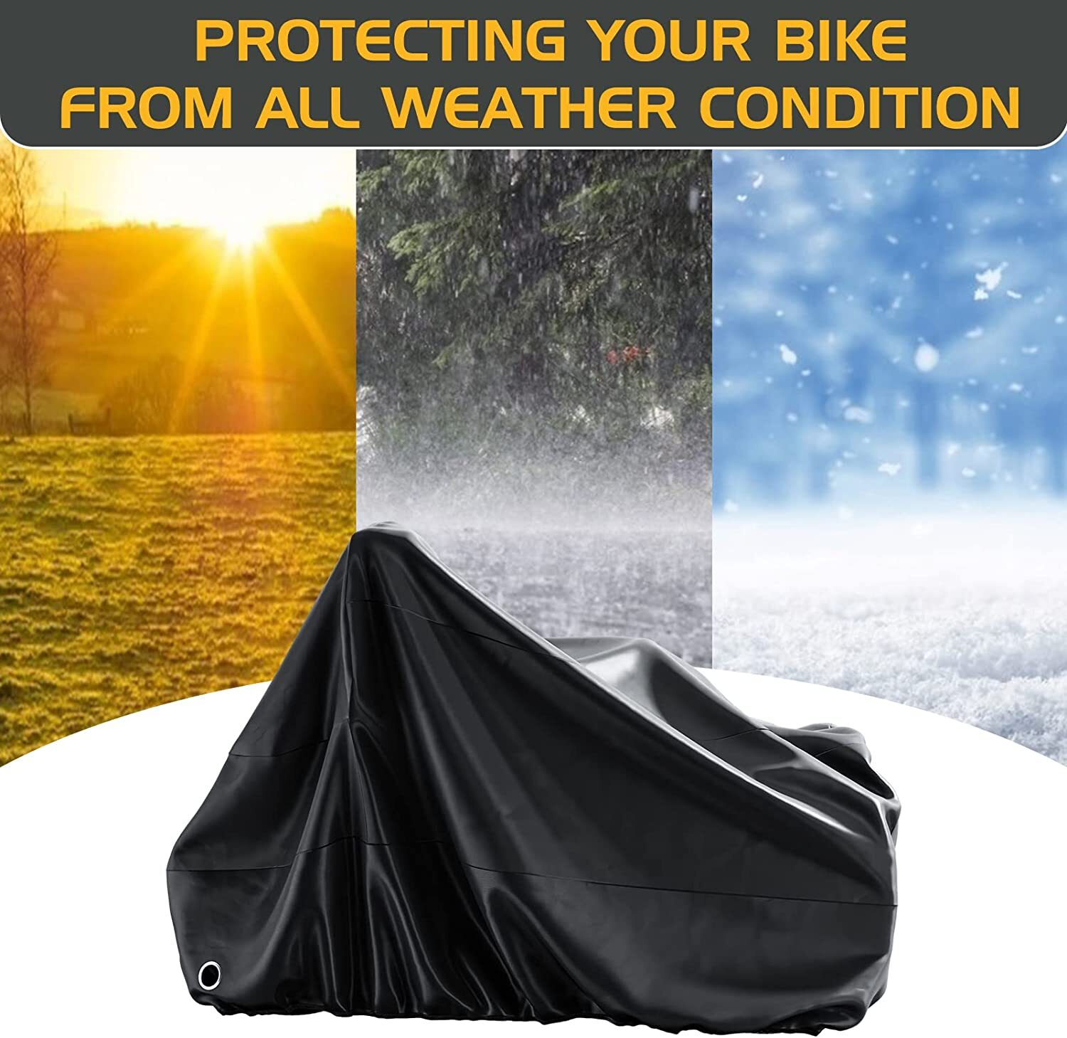 SLSY Bike Cover Waterproof Bicycle Covers Rain Sun UV Dust WindProof &Lock Hole