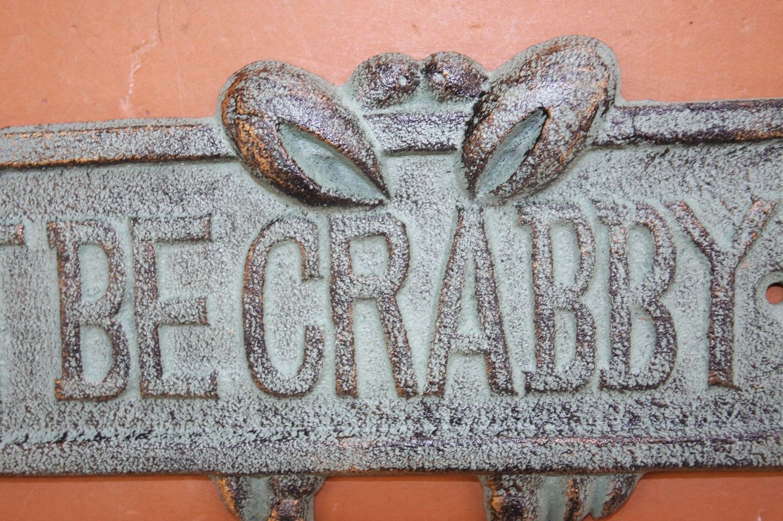 Don't Be Crabby Wall Plaque, Cast Iron, BL-66