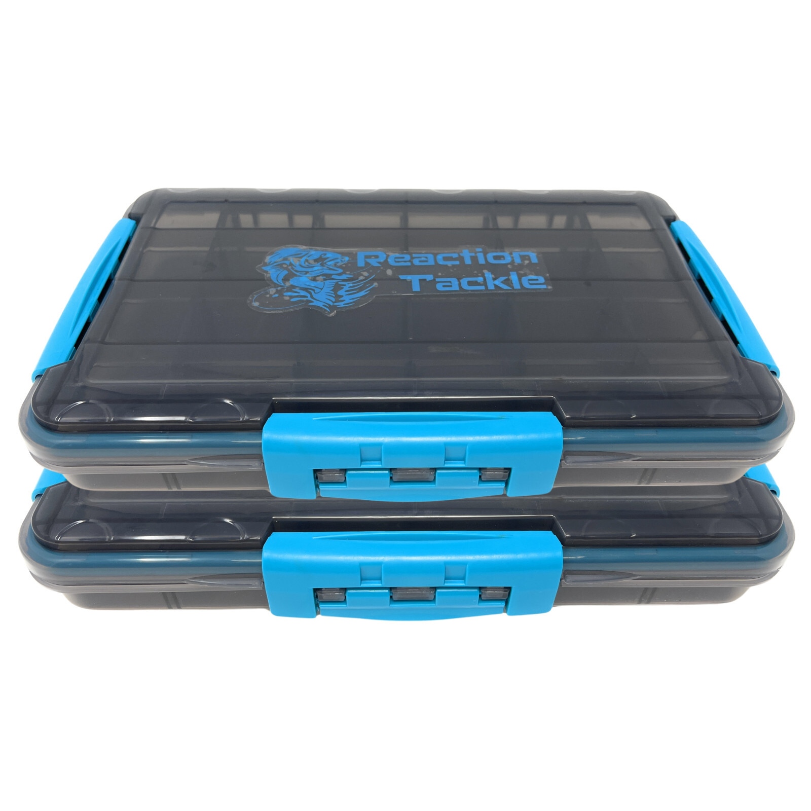 Reaction Tackle Waterproof Tackle Trays - 100% Secure with 3 Clips (2pk or 4pk)