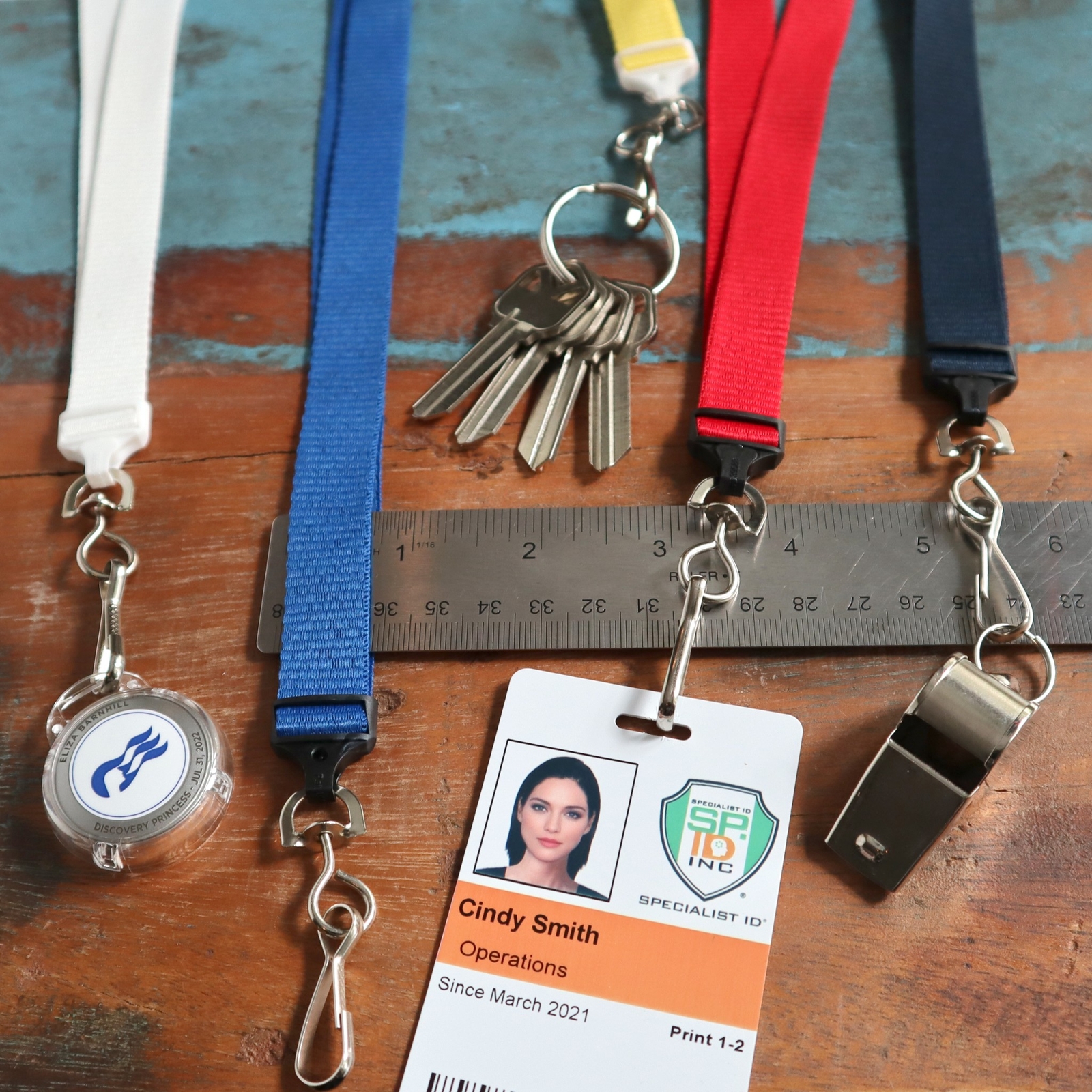 Wide Lanyard with Breakaway Clasp & Swivel J Hook - Flat Ribbed by Specialist ID