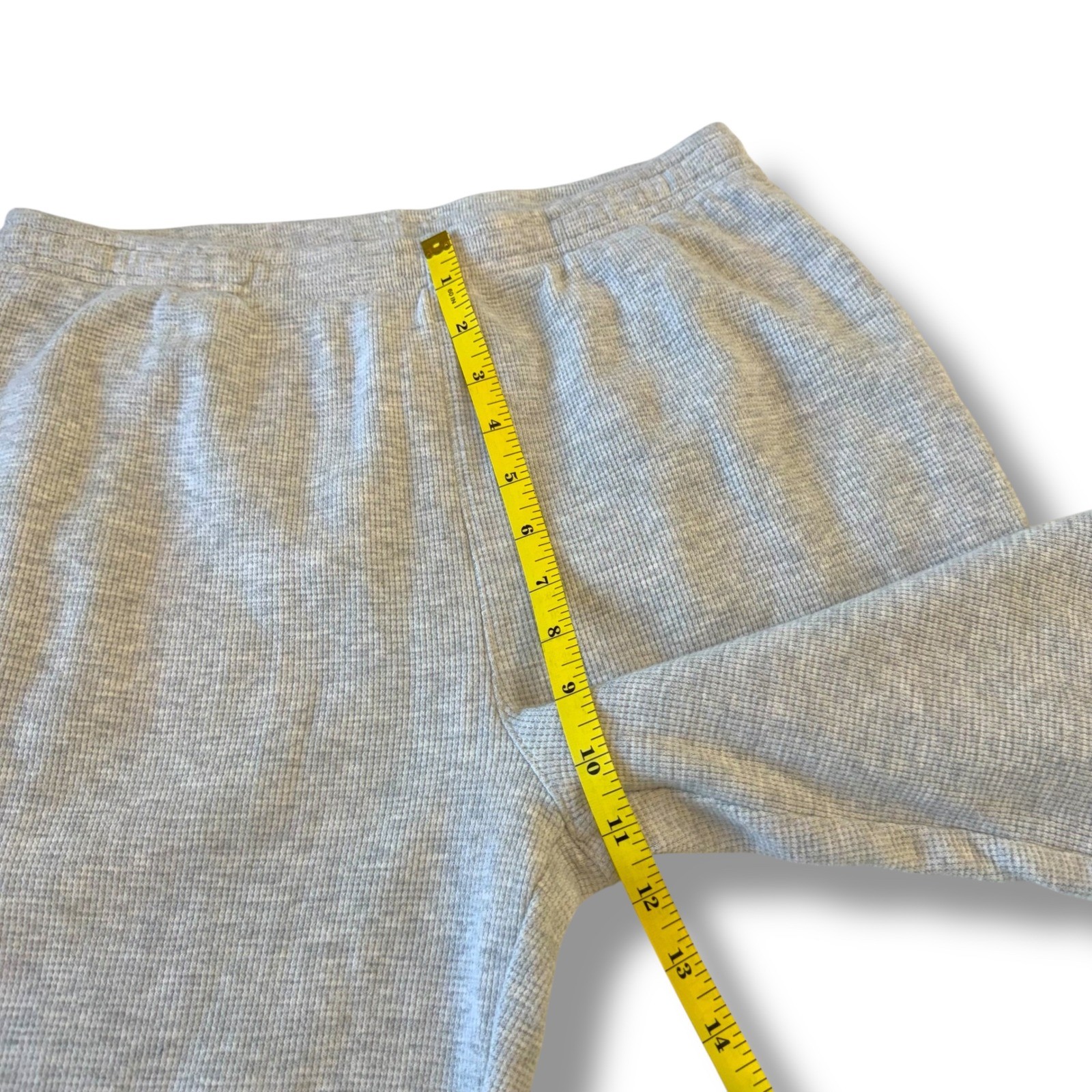 Brandy Melville Womens Light Grey Wide Leg Sweatpants Casual Waffle Knit, OS