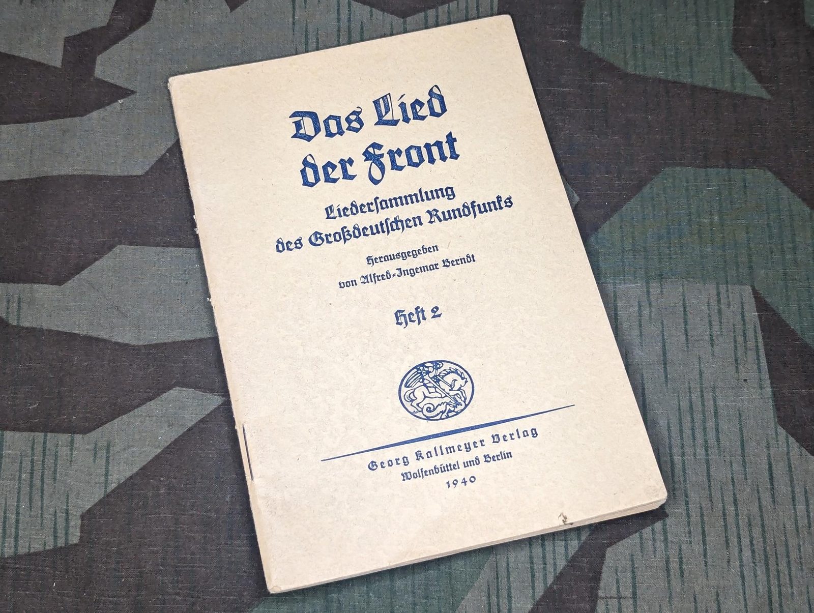 WWII German Army Soldier's Song Book Das Lied Der Front Heft 2 1940 Wehrmacht