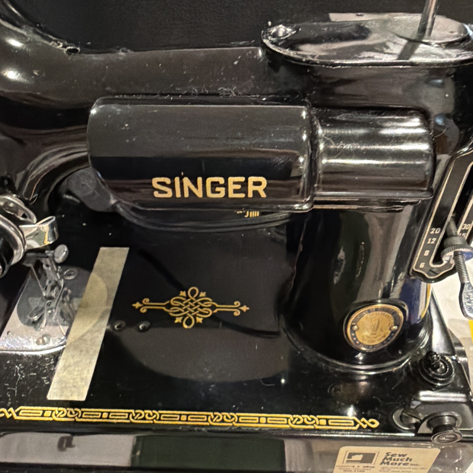 Vintage Singer Featherweight 221-1 Sewing Machine w/ Case, Pedal & Accessories