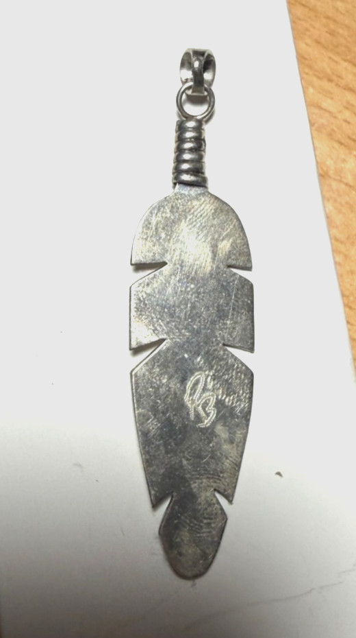 Northwest Coast Native Art Silver feather by Late Richard Baker