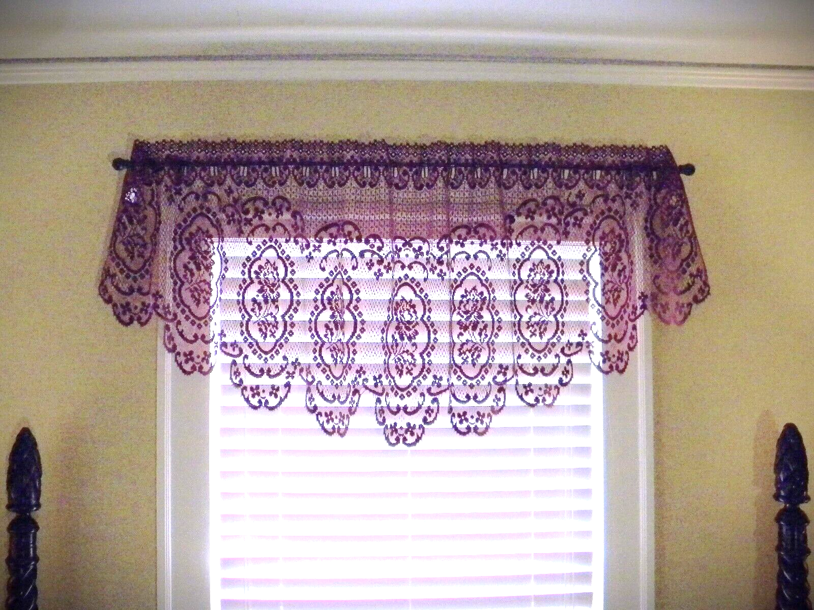 Discontinued Heritage Lace Cameo Rose 60" x 24" Burgundy Festoon Window Valance