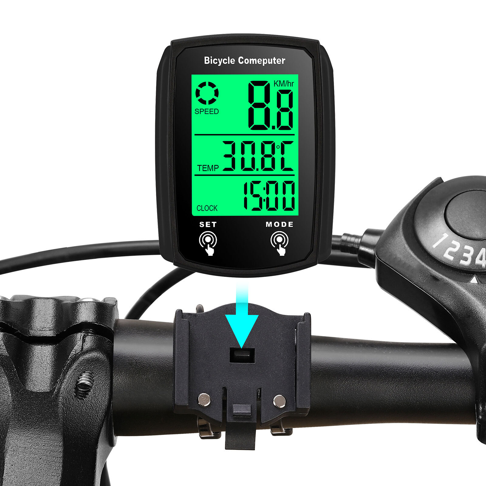Waterproof Wired LCD Digital Cycle Bike Computer Bicycle Speedometer Odometer US