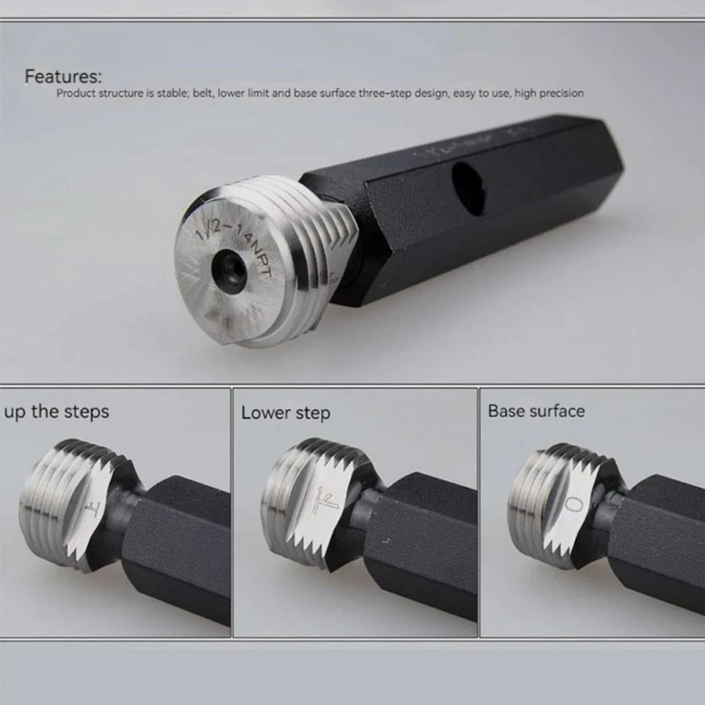 NPT 1/16" 1/8" 1/4" 3/8" 1/2" 3/4" 1" ~ 2" Taper Pipe Plug Thread Gage Gauge