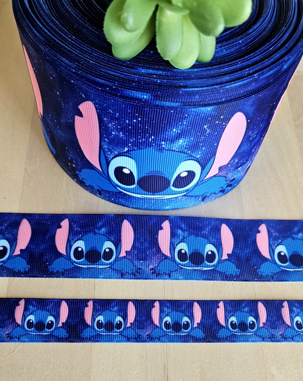 5/8, 7/8, 1.5 & 3" (1 YD) Lilo & Stitch Grosgrain Ribbon Stitch Character Disney