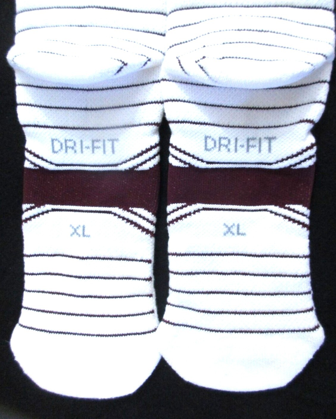 Nike Blk Sport Cushion Elite Crew Dri-Fit Socks White Wine size XL - PSX300 112