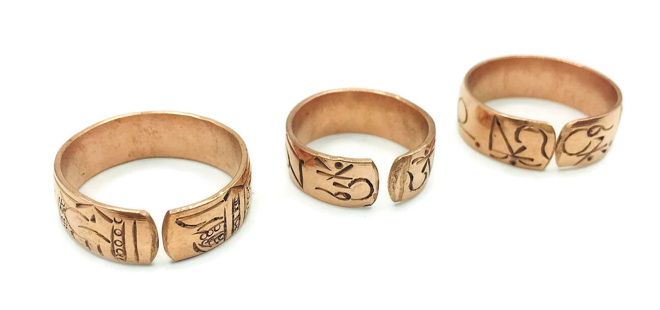 3 Hand Forged Copper Rings Set. 100% Pure Raw Copper Healing Medicine Ring.