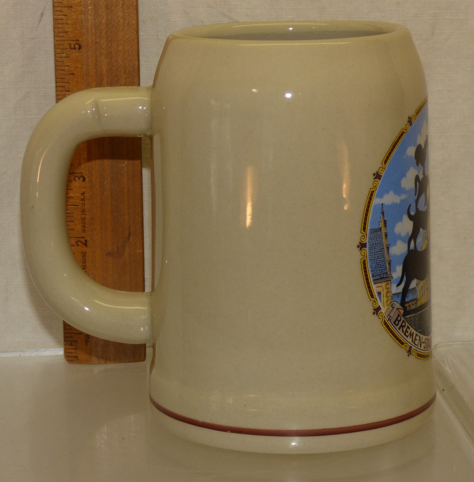 Vintage Theo Kuhn Beer Stein Mug w/ Bremen Town Musicians Bremer Stadtmusikanten