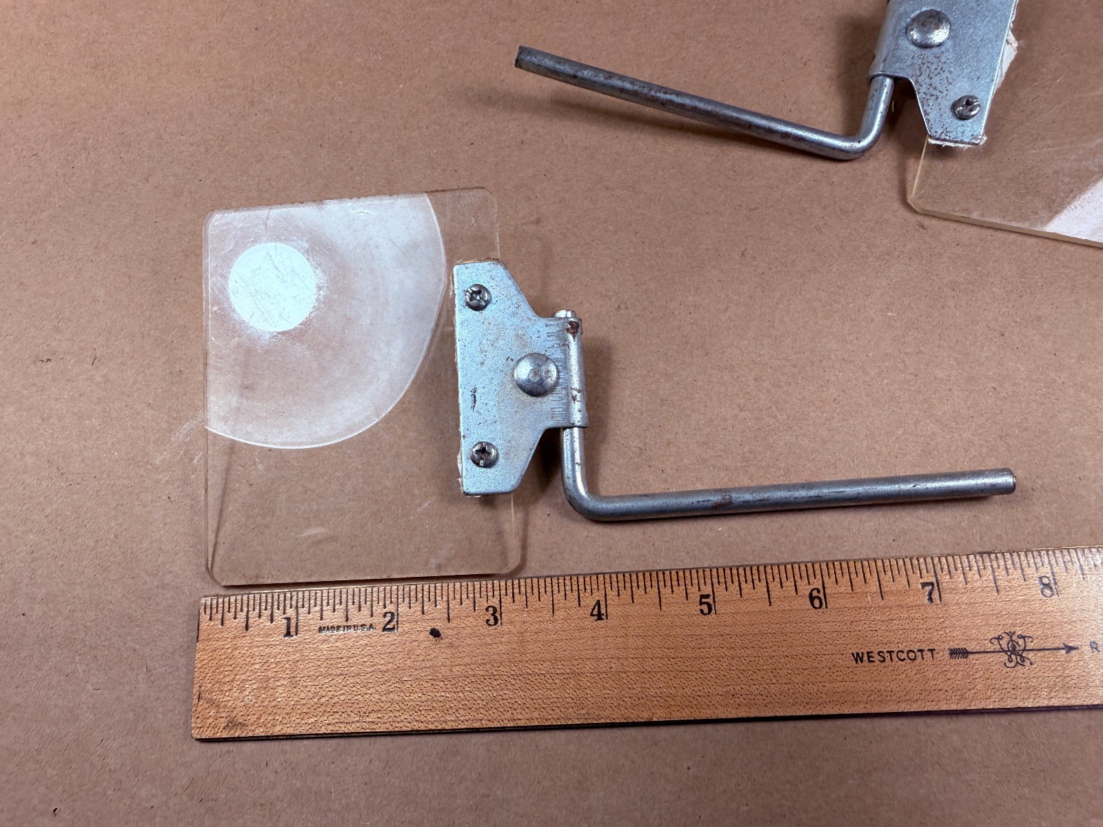 Pair Used Baldor Compatable Bench Grinder Eye Shield 4" X 3-1/4” w/ Bracket