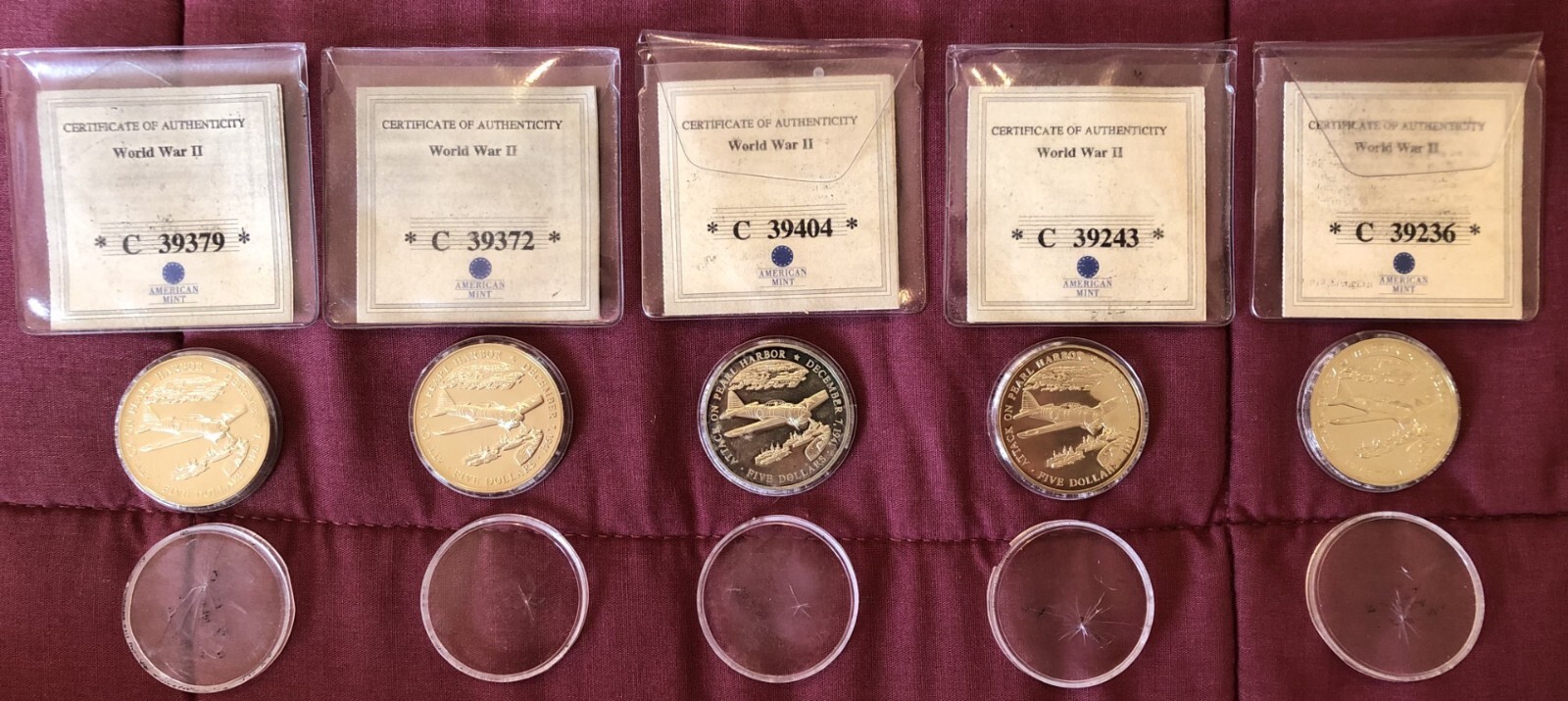 2000 Republic of Liberia $5 Attack on Pearl Harbor World War II Commemorative