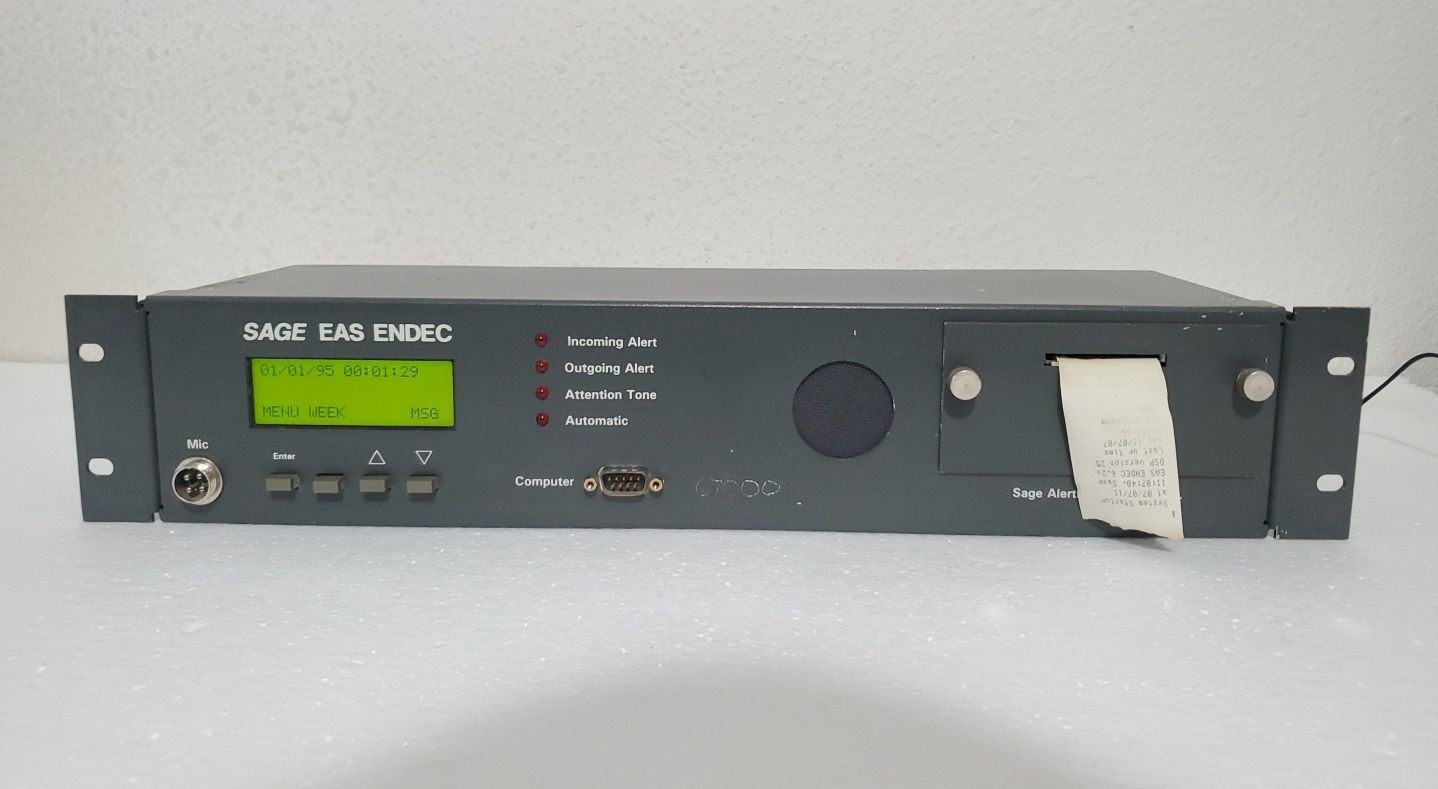 SAGE ALERTING SYSTEMS EAS ENDEC 1822 Alert System Encoder/Decoder AS IS *READ*