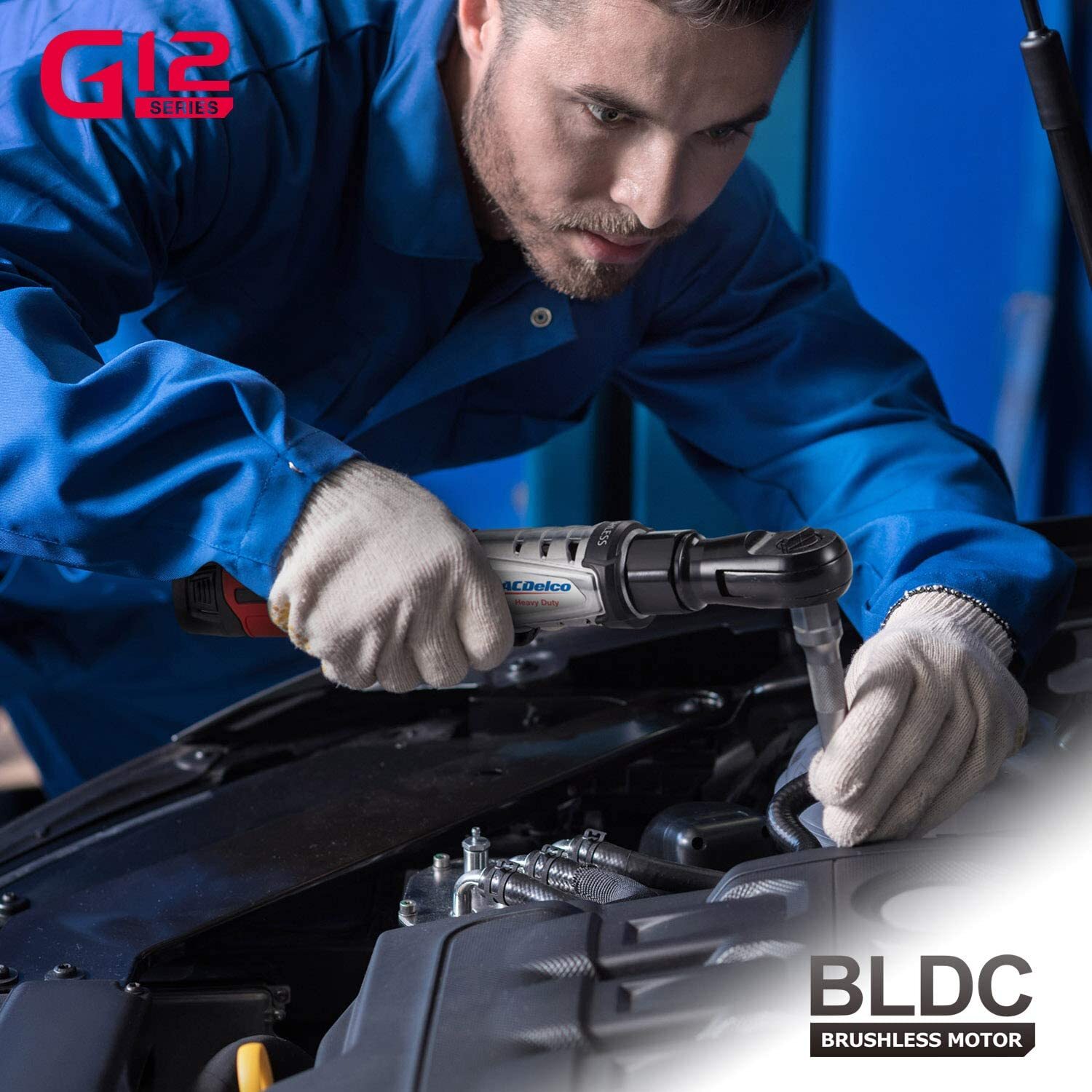 ACDelco G12 12V 1/4" Brushless Cordless Ratchet Wrench, 45 ft-lbs, ARW1210-2P