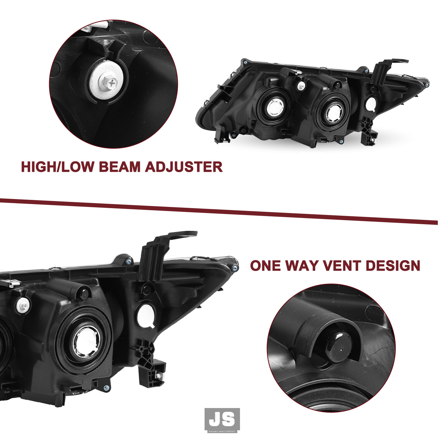 For 2011-2017 Honda Odyssey Halogen Chrome Housing Amber Corner Headlights Pair