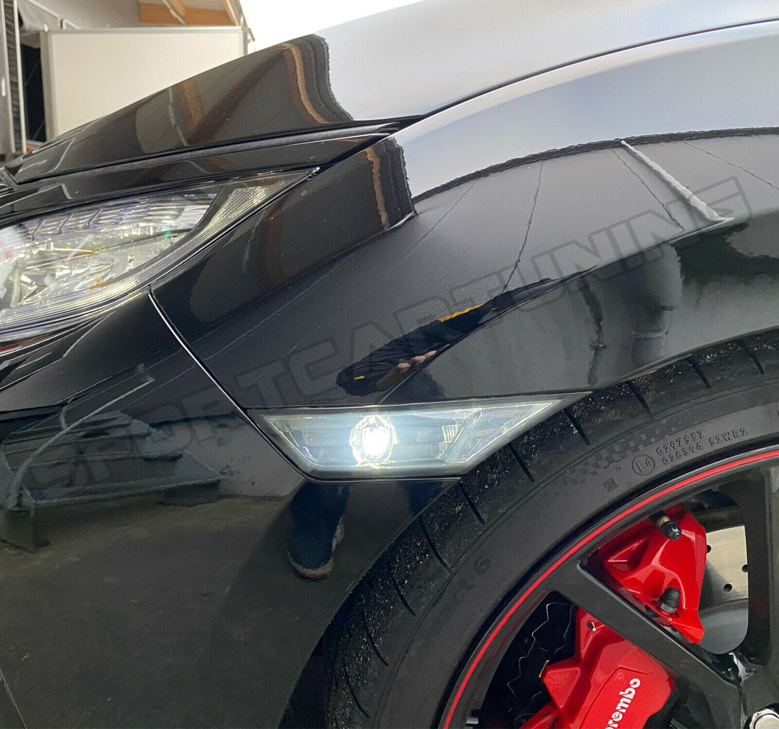 Smoked Side Marker Lamp Turn Signal Light W/ Led Bulbs for Honda Civic 2016-2021