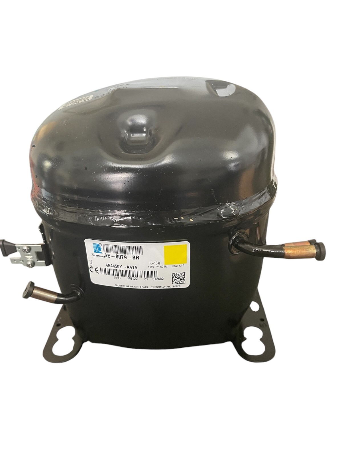 Tecumseh AE4450Y-AA1A Compressor 1/2 HP 115V/1PH/60HZ BTU/H=5450 3TUBES R134A