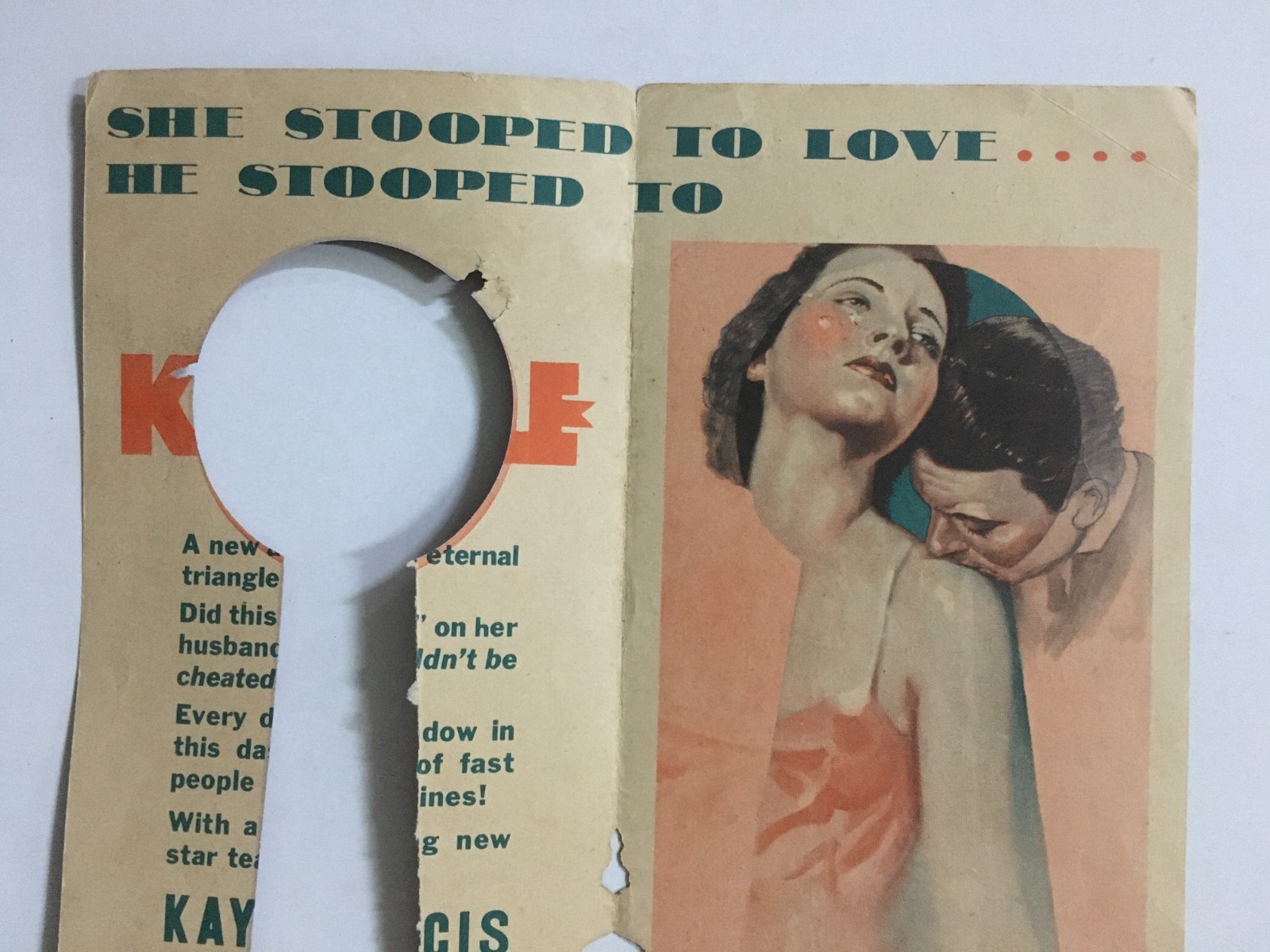 1933 Hollywood Movie Herald THE KEYHOLE. Kay Francis George Brent- India release