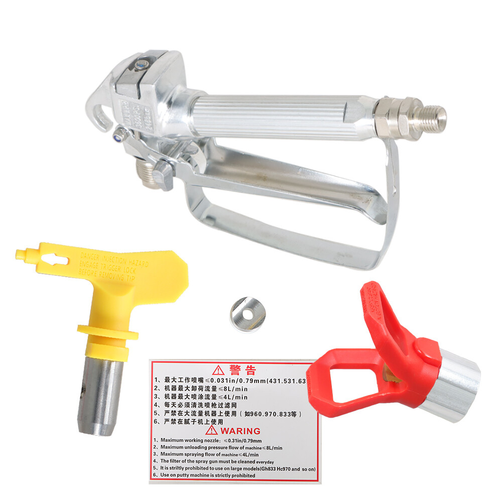 3600PSI Airless Paint Spray Gun 517 Spray Tip + Nozzle Guard for Sprayers